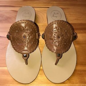 Jack Rogers Brown Leather Georgica Sandal Size 9
